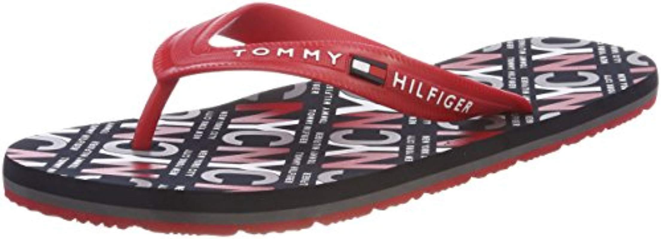 City Print Beach Sandal Chanclas Para Hombre Tommy Hilfiger De Tejido Sintetico De Color Rojo Para Hombre Lyst City Print Beach Sandal Chanclas Para Hombre Tommy Hilfiger De Tejido Sintetico De Color Rojo Para Hombre Lyst