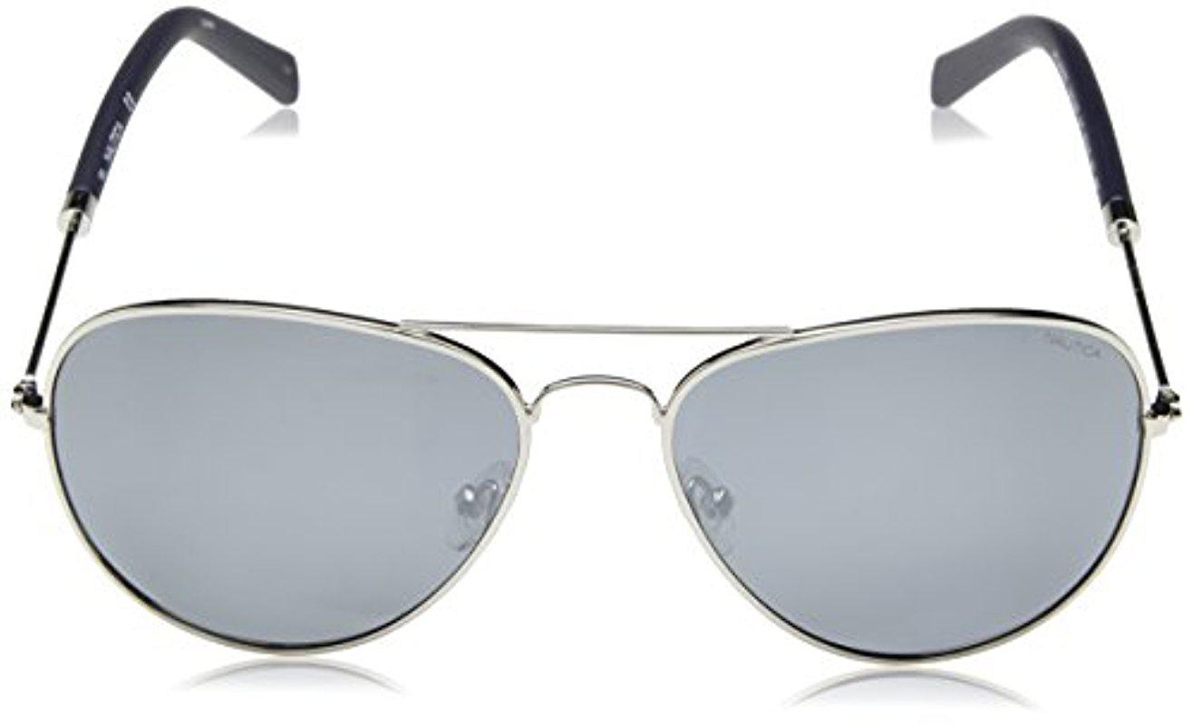 58 mm GOLD Nautica Mens N4631sp Polarized Aviator Sunglasses