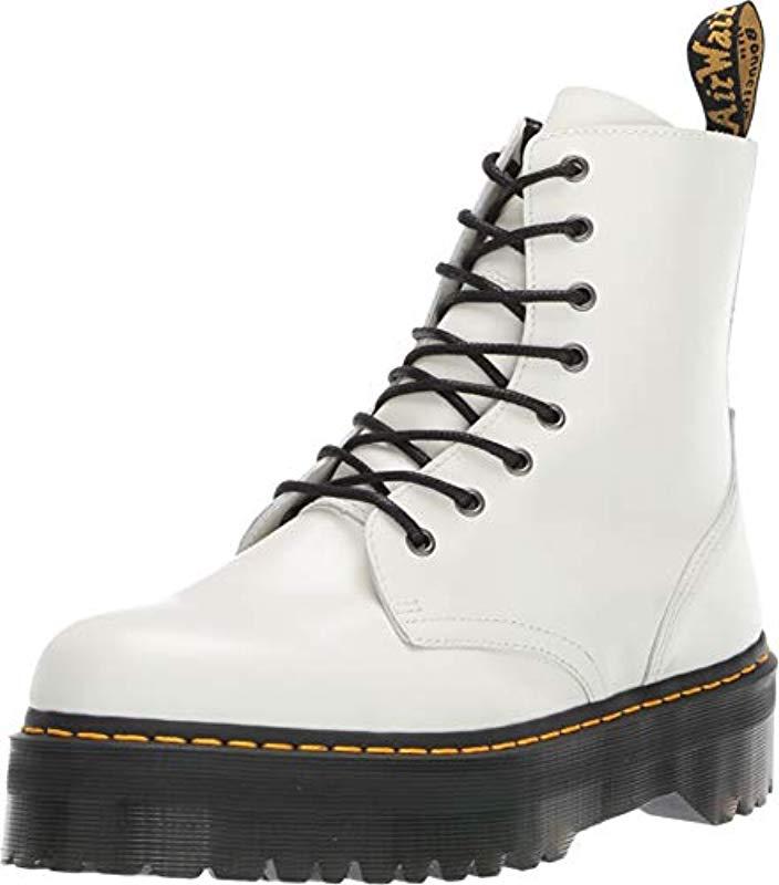 Dr. Martens Leather Jadon 8-eye Platform Boot in White - Save 99% - Lyst