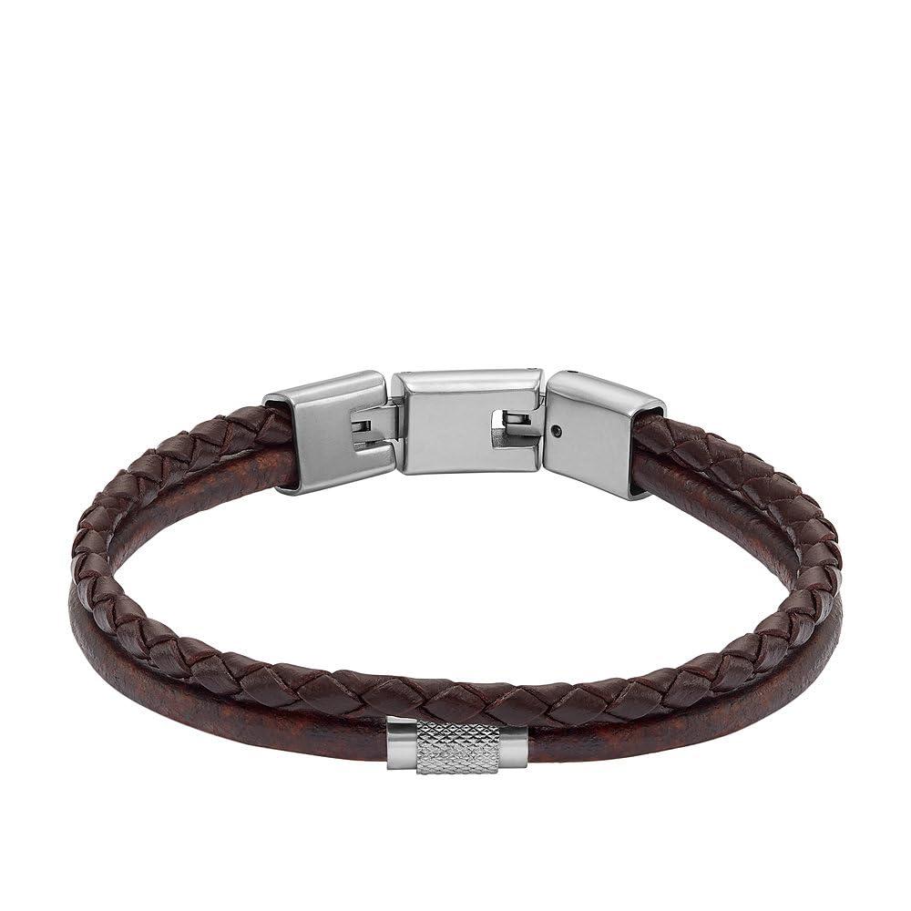 Fossil All Stacked Up Brown Leather Multi strand Bracelet for Men Lyst UK