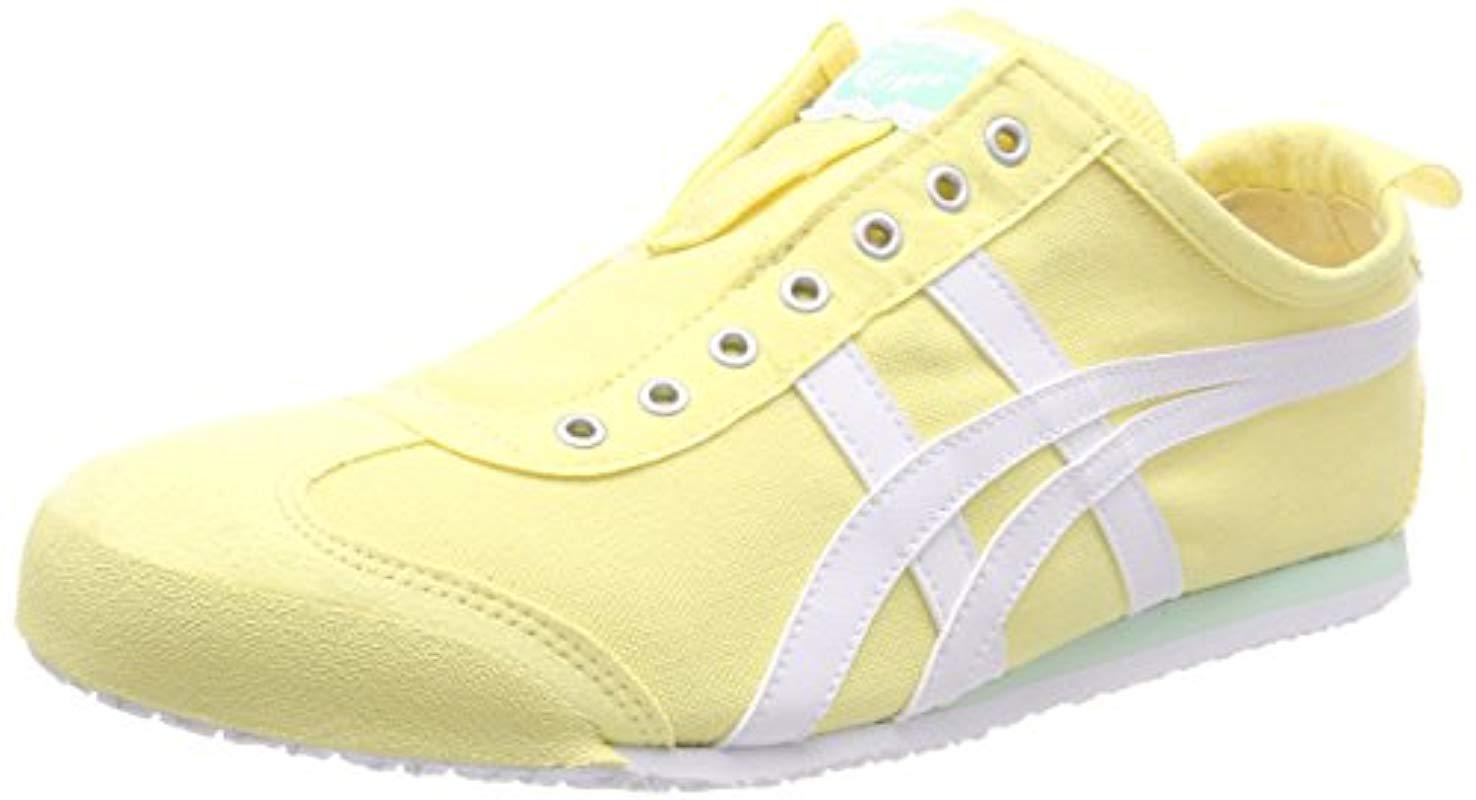Asics Mexico 66 Slip On Low Top Sneakers In Yellow Lyst