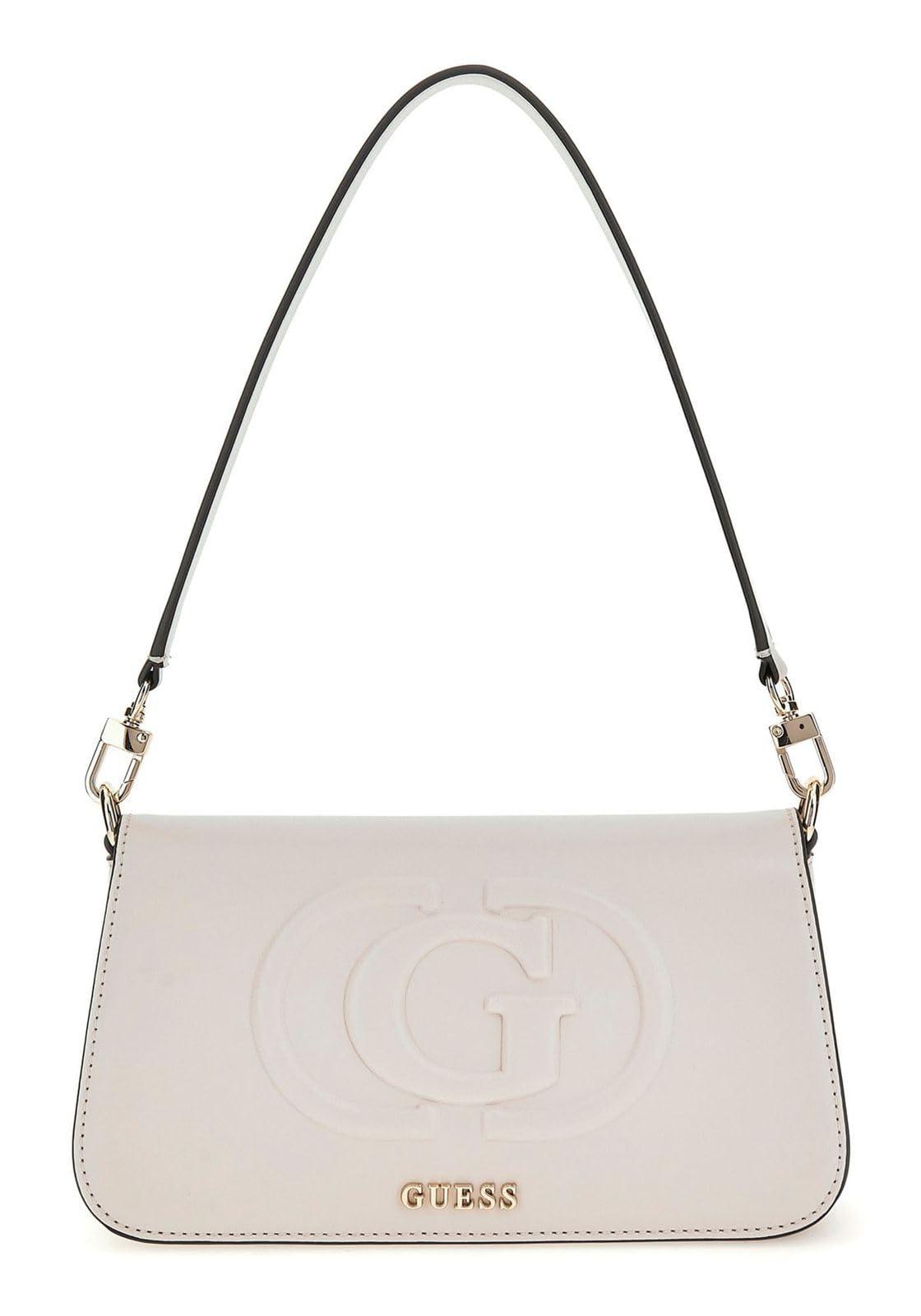 Guess Eco Mietta Flap Shoulder Bag Stone B25gu167 Evg951320 in