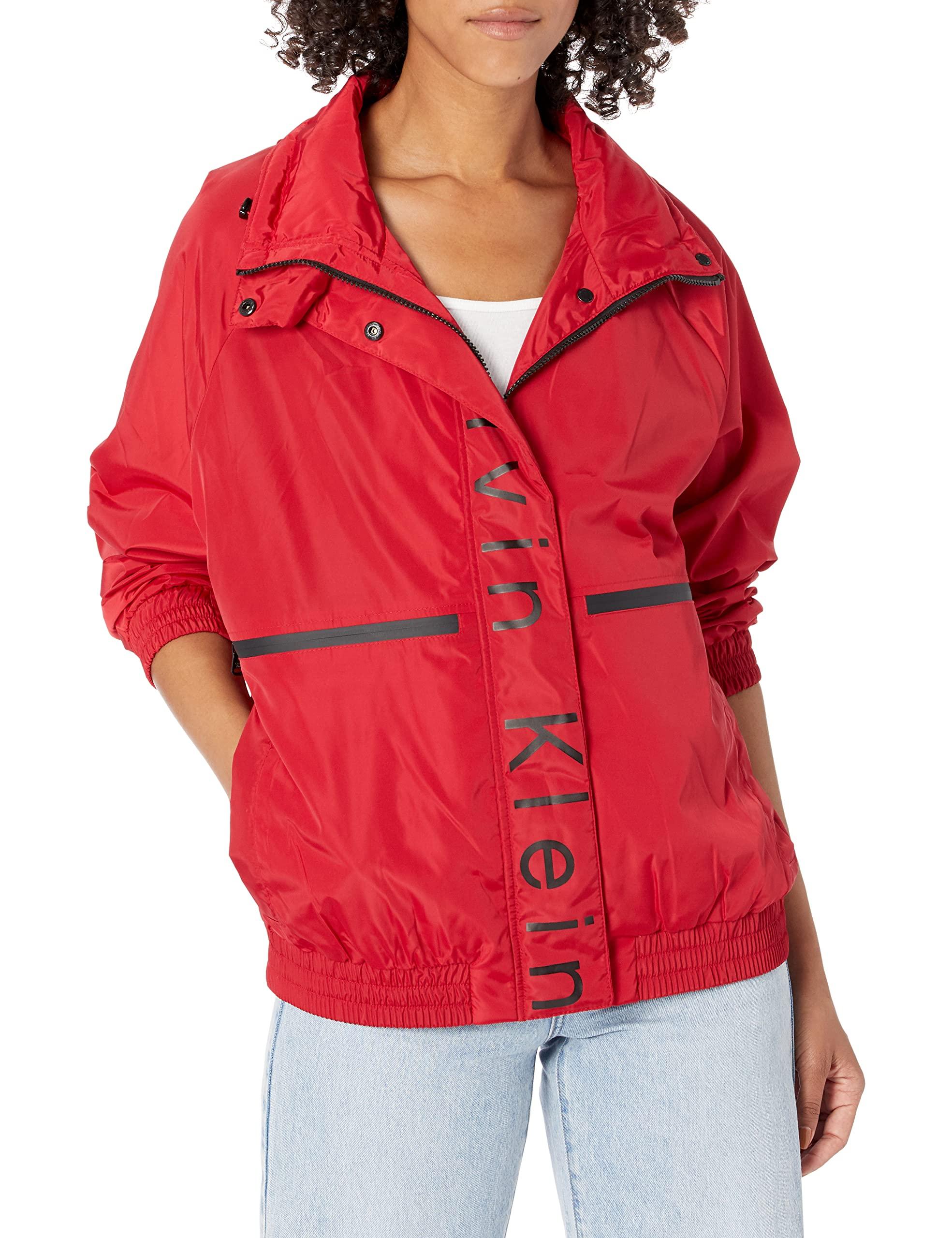 Red calvin klein windbreaker deals