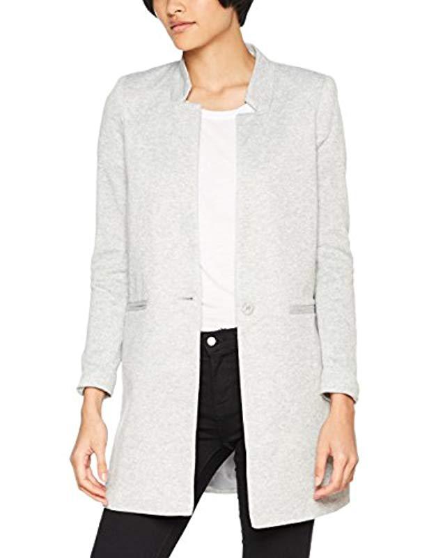 sollys Diskret medier Vero Moda Vmjune W/l Long Blazer Dnm Noos Plain Trenchcoat Long Sleeve Coat  in Grey (Light Grey Melange Light g (Grey) - Lyst