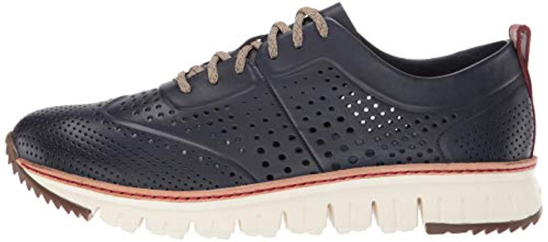 Cole Haan Leather Zerogrand Laser Perforated Sneaker in Marine Blue