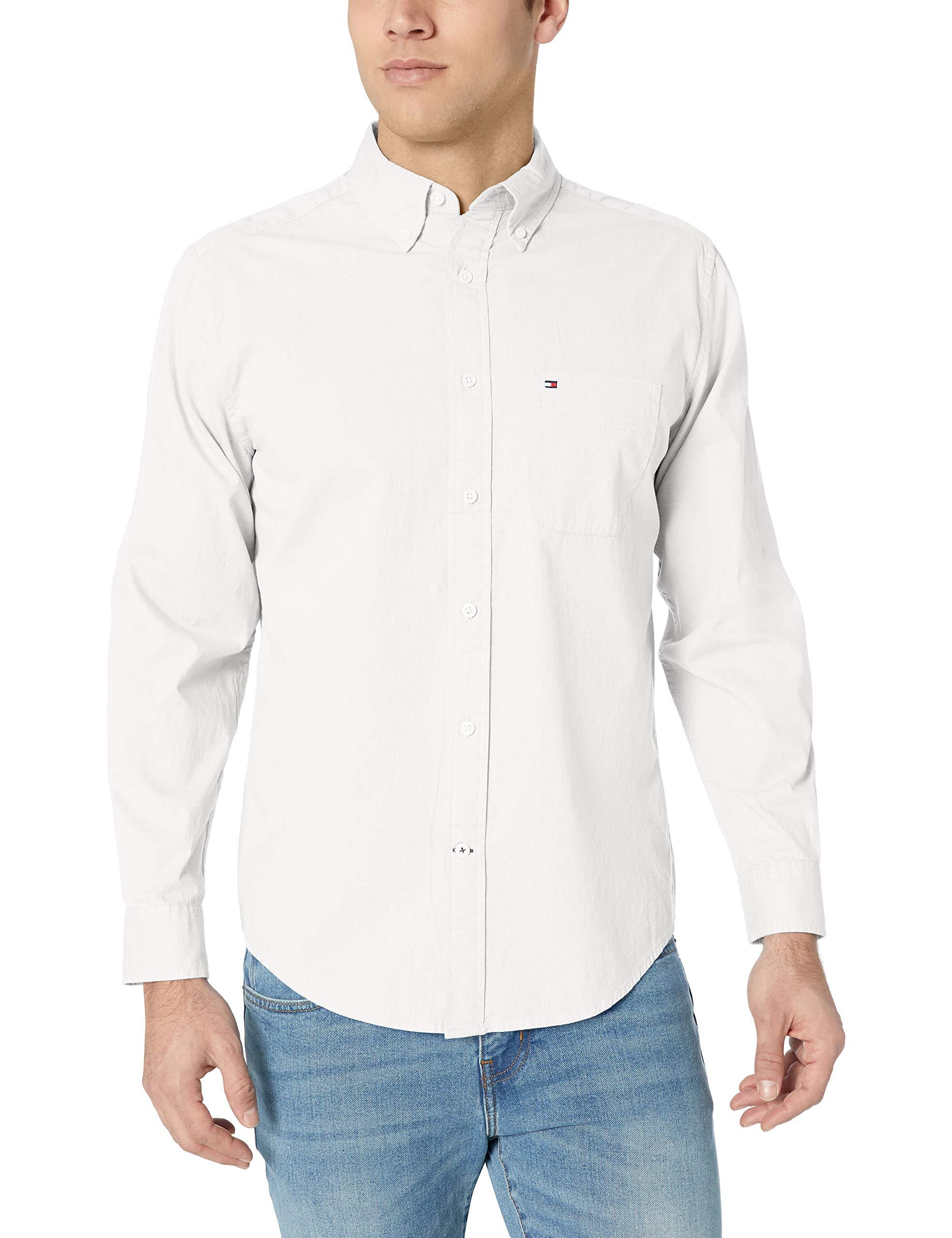 tommy hilfiger white button down shirt