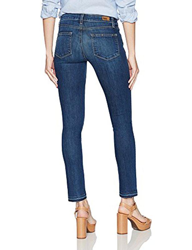 PAIGE Denim Skyline Ankle Peg With Uneven Undone Hem Jeans in Blue Lyst