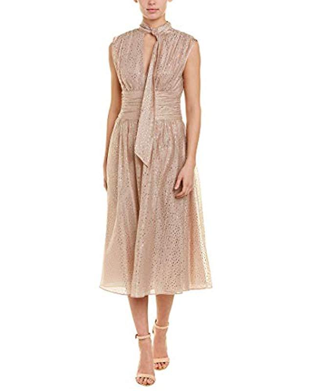 bcbg metallic ruched dress
