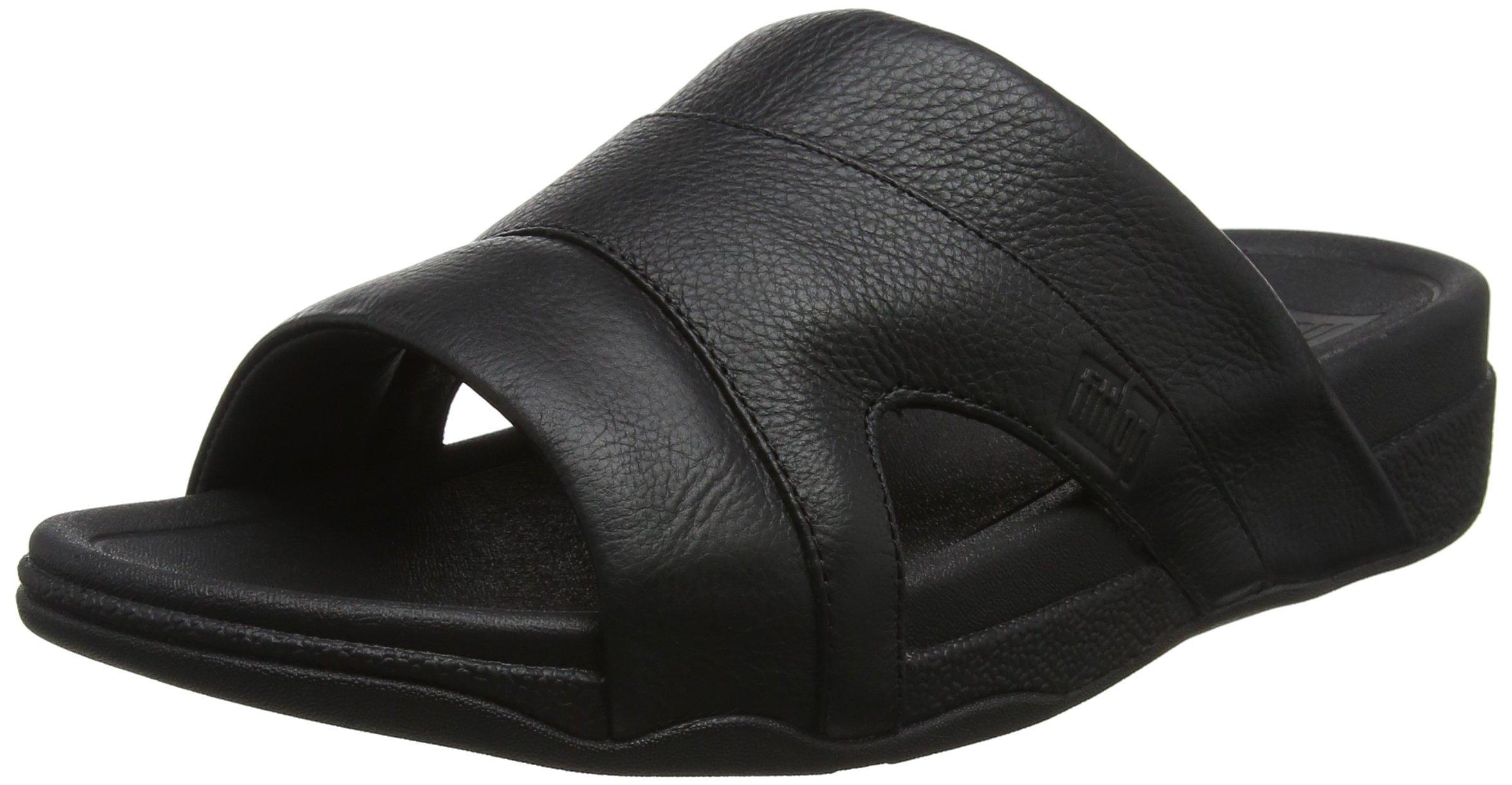 Fitflop Freeway Pool Slide In Leather Slide Sandal in Black for Men - Lyst