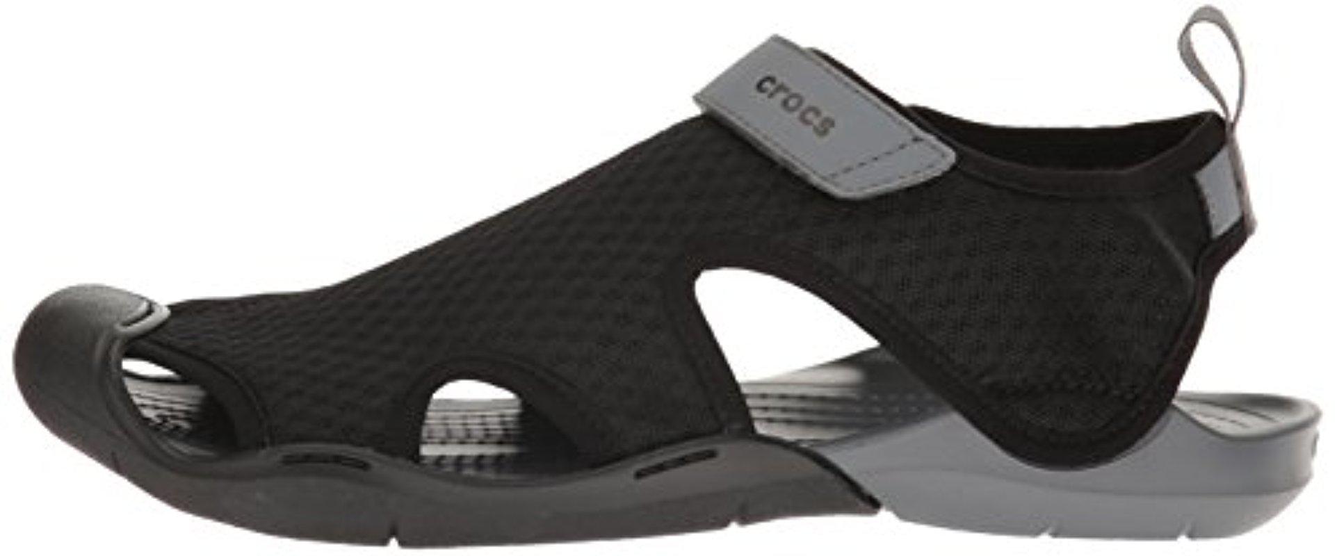 Crocs™ Swiftwater Mesh Sandal in Black 