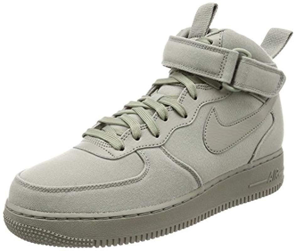 Nike Air Force 1 Mid '07 Canvas S Shoes Dark Stucco/dark Stucco Ah6770-001  in Green for Men | Lyst UK