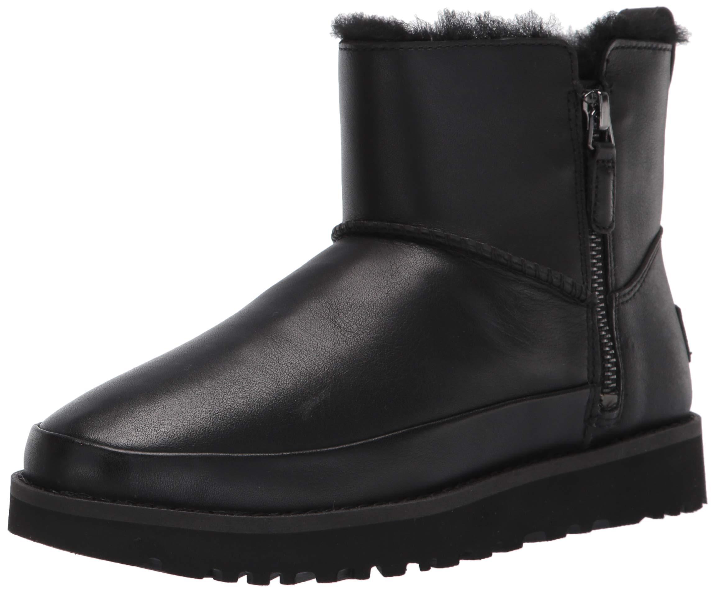 classic zip short leather boot ugg