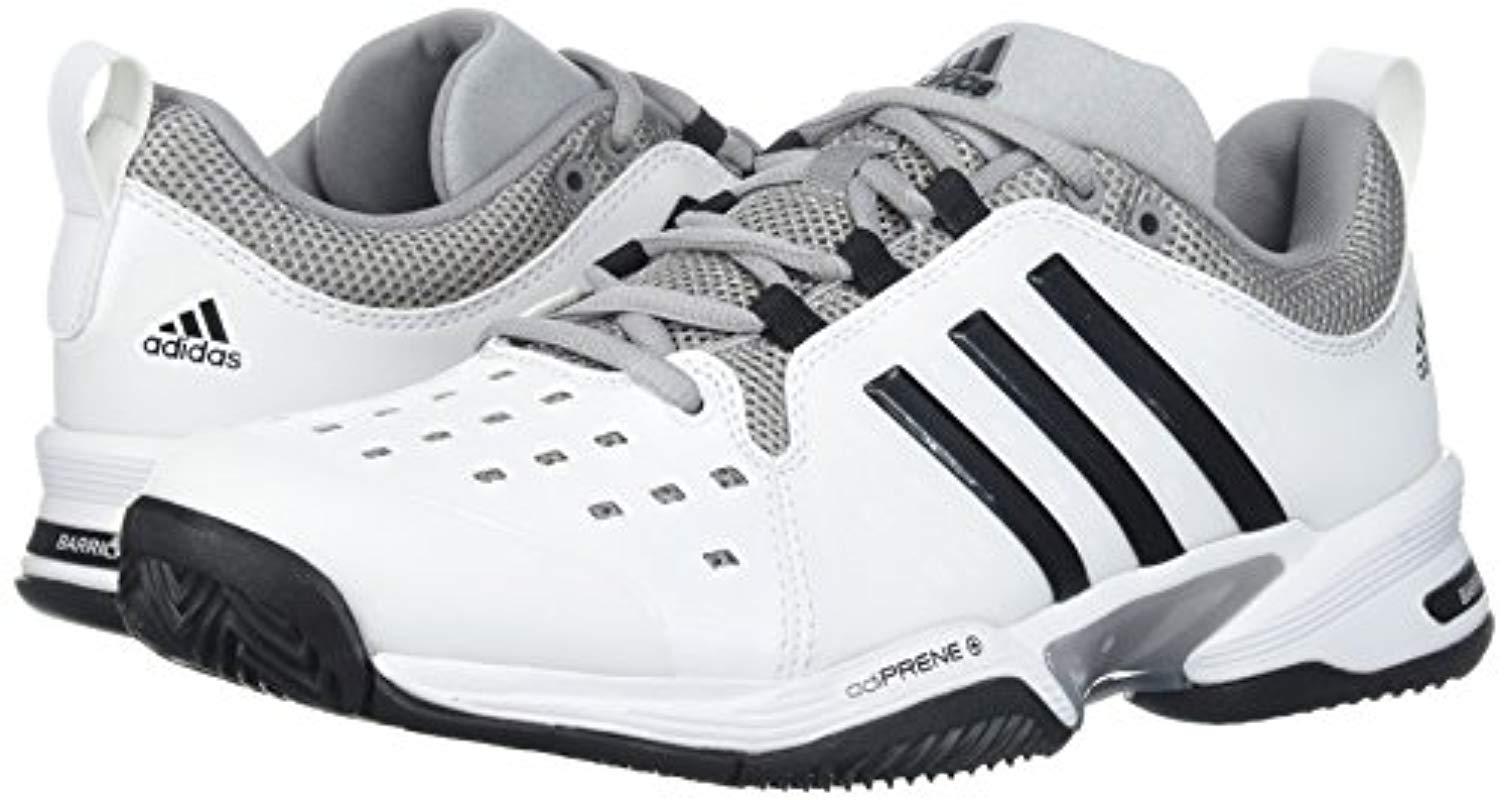 adidas Barricade Wide 4e Tennis Shoe,white/black/mid Grey,4 Us Men