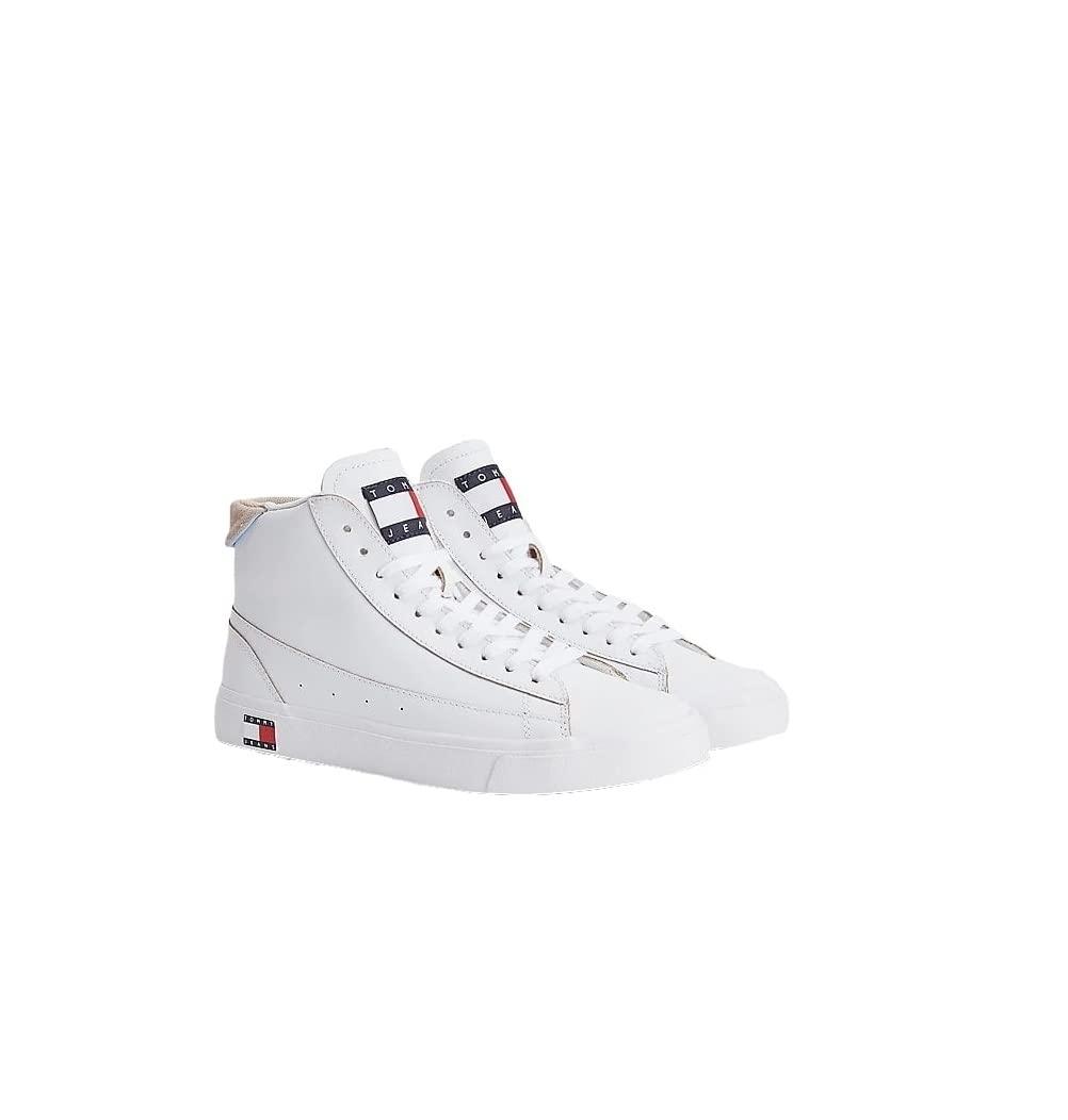Tommy Hilfiger Donna Scarpe Sneakers Alte Mid Leather Varsity En0En01892 40  Bianco White EN0EN01892 di Tommy Hilfiger | Lyst