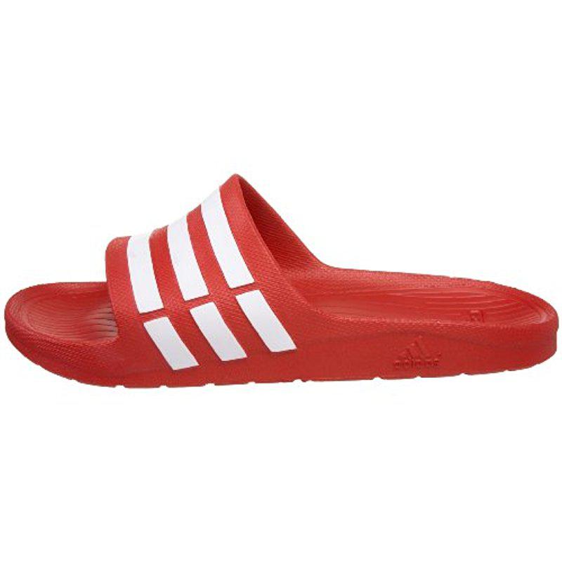 adidas Duramo Slide Sandal in Red - Lyst