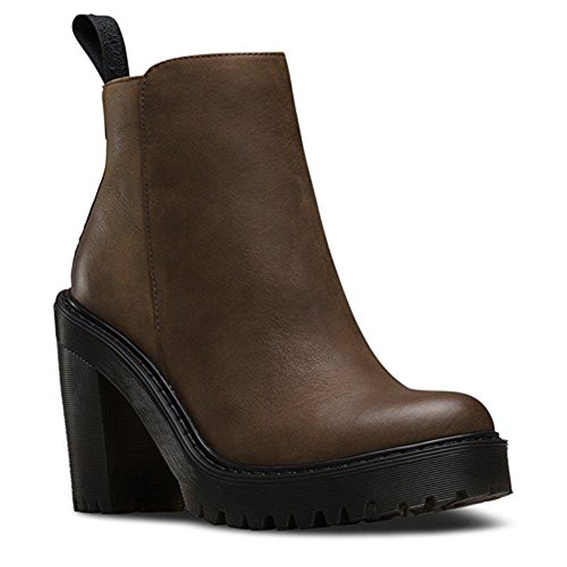 Dr. Martens Leather Magdalena Ankle Bootie in Dark Brown (Brown) - Lyst