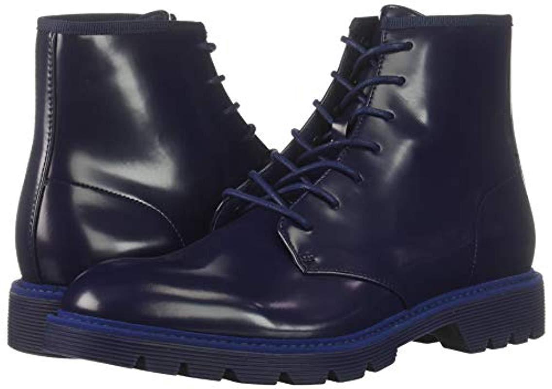 Calvin Klein Fenton Box Leather Combat Boot in Blue for Men | Lyst