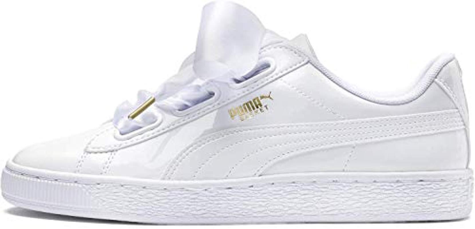 puma white patent trainers