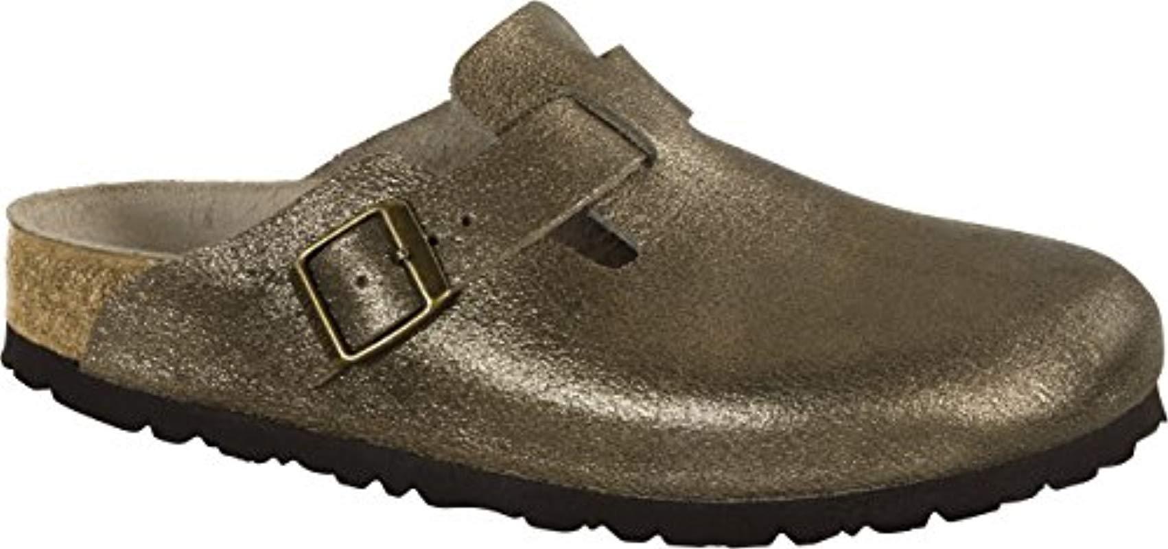 gold clogs metallic