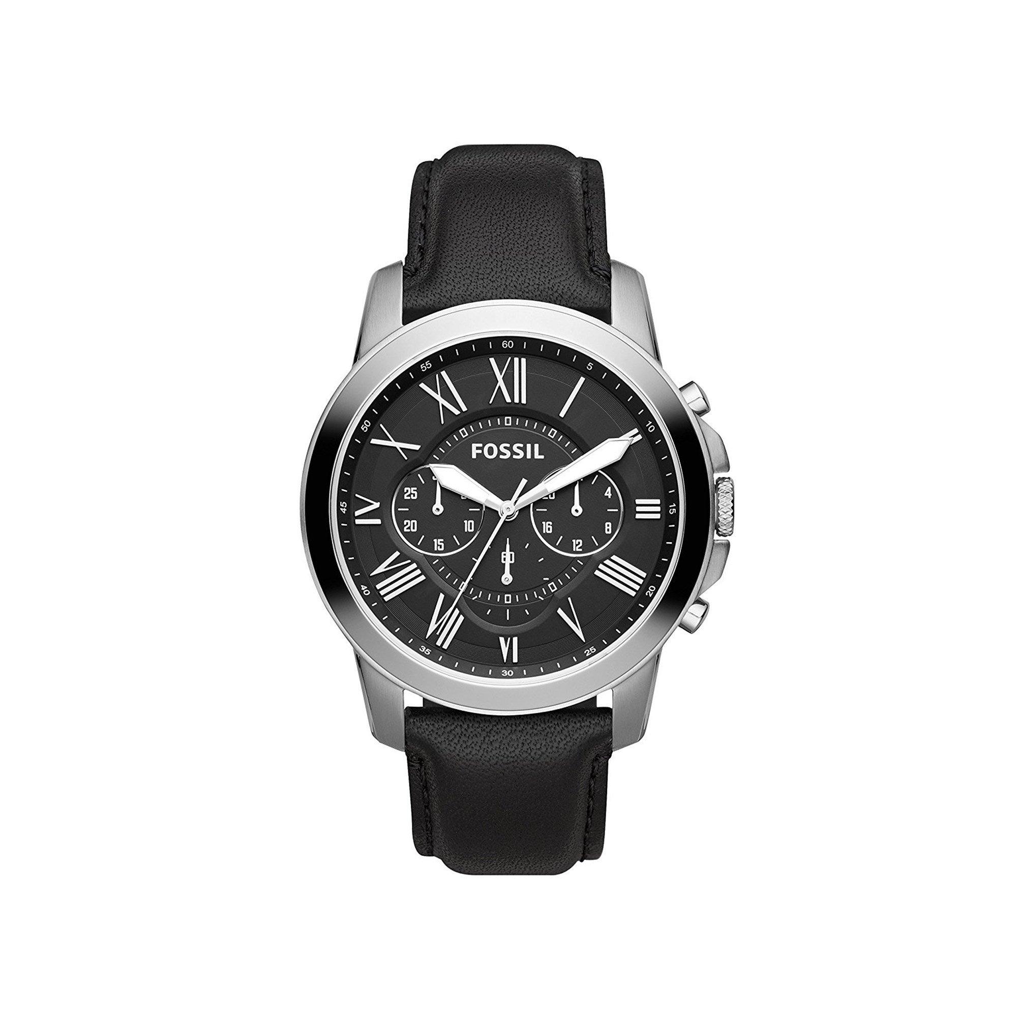 Black fossil mens watch hot sale