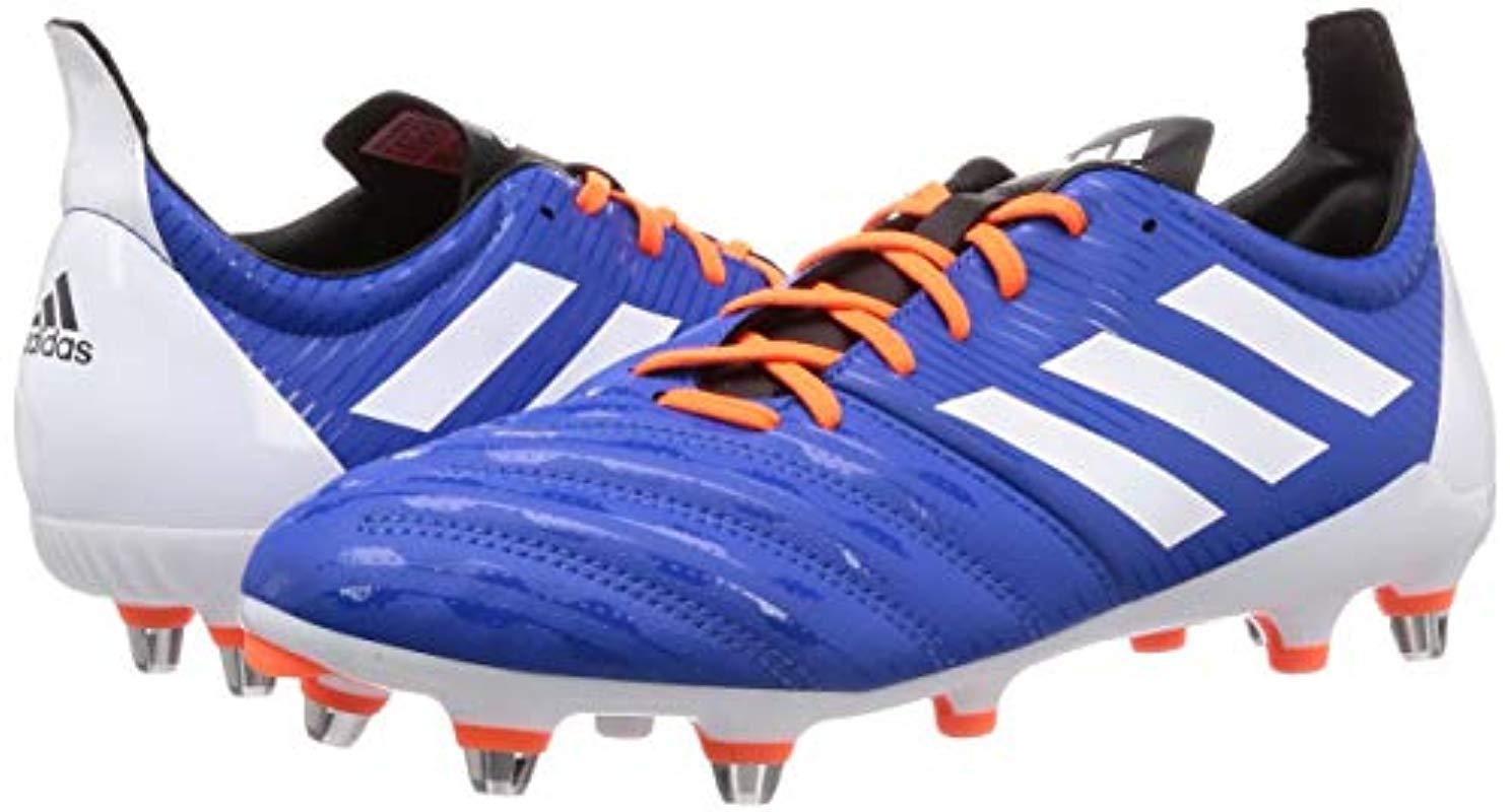 Adidas Lace Malice Sg Rugby Boots In Blue Orange Blue For Men