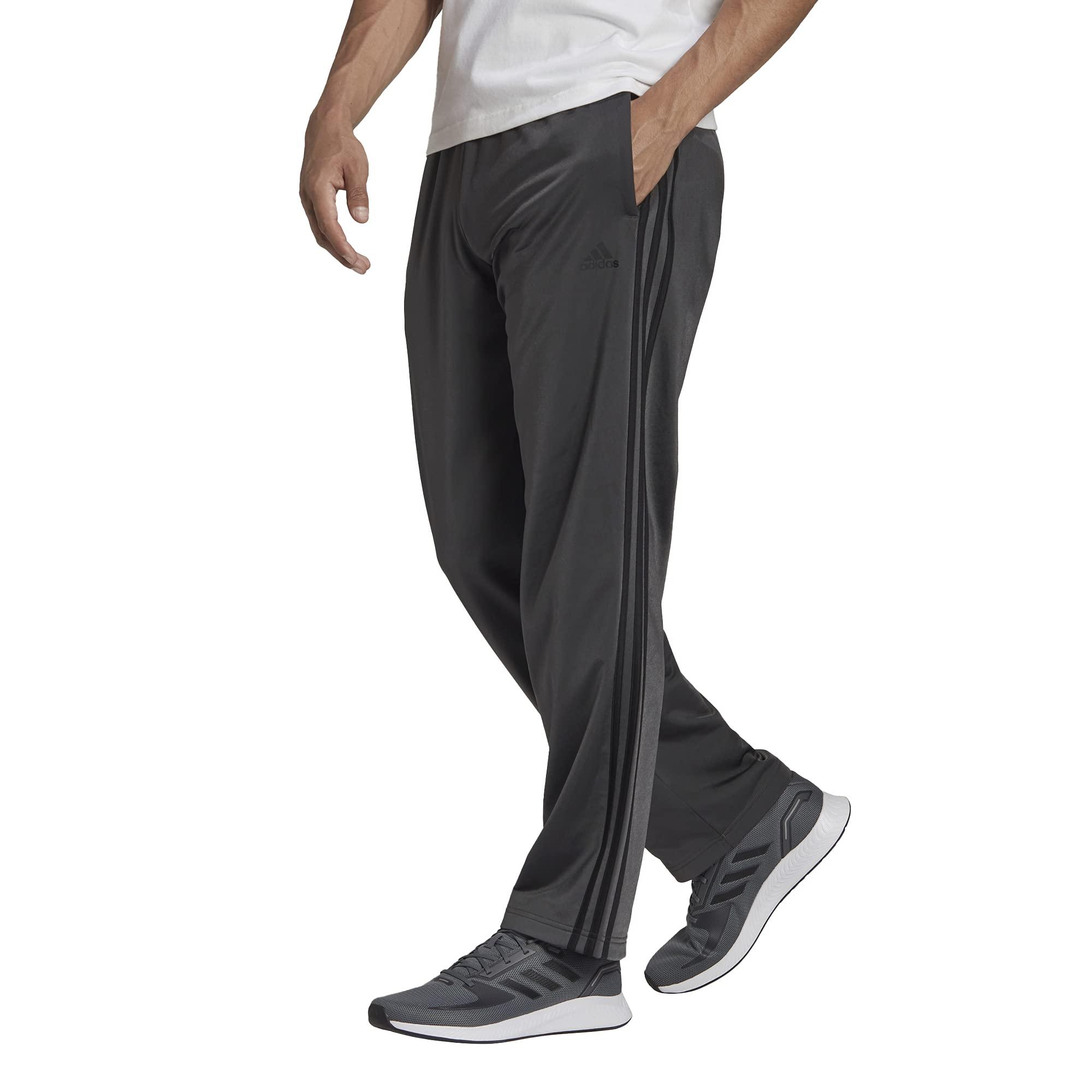 adidas Synthetic Big & Tall Essential 3stripes Open Hem Tricot Pants Dark Grey/solid Grey/black