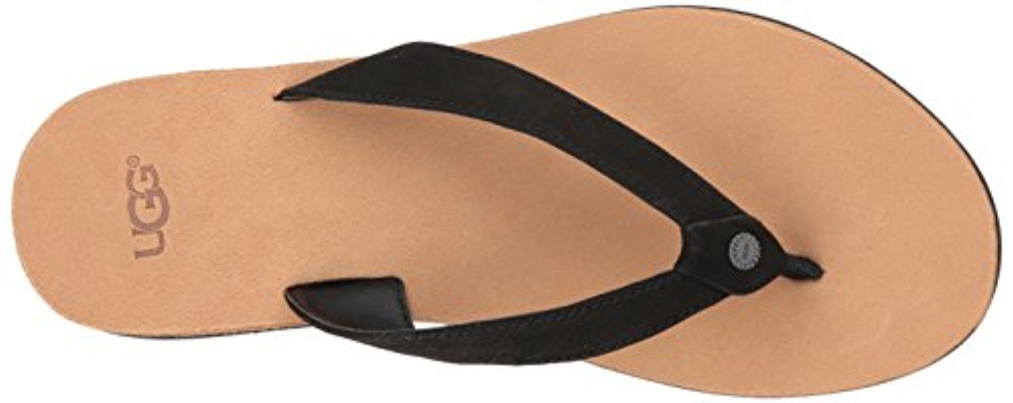 ugg black leather flip flops