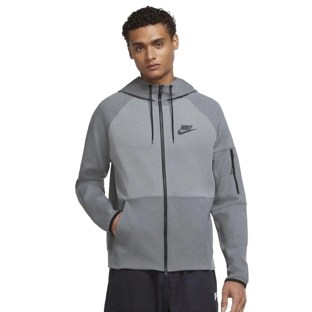 Nike Sportswear Full Zip Hoodie Tech Fleece Cotton Smoke Grey Colour Block Size Small S in Grey for Men Lyst UK