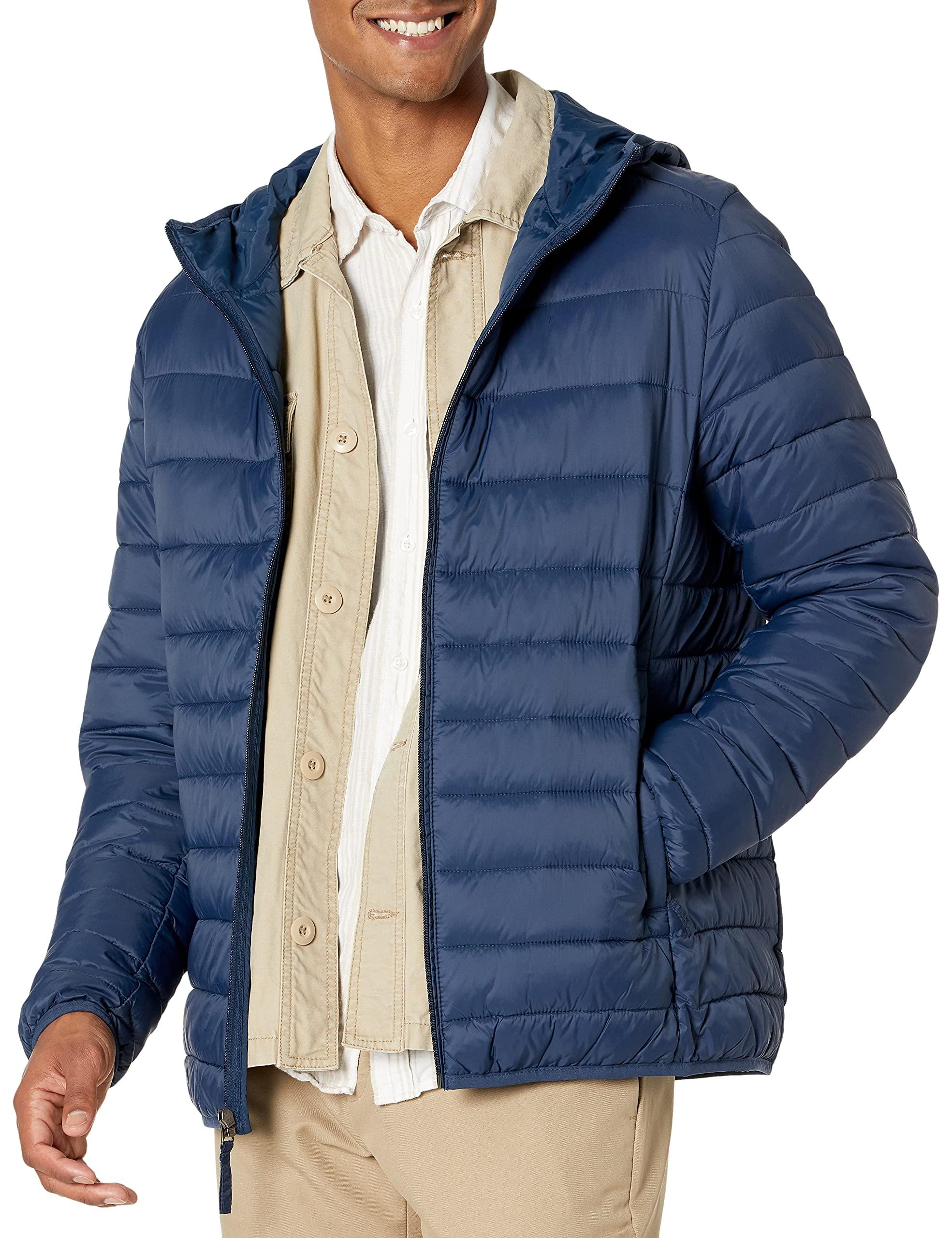 Amazon Essentials Lightweight Water-resistant Packable Hooded Puffer Jacket  in Navy (Blue) for Men - Save 47% - Lyst