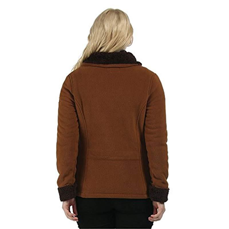 Regatta Womens//Ladies Bernetta Asymmetric Zip Fur Pile Fleece Jacket