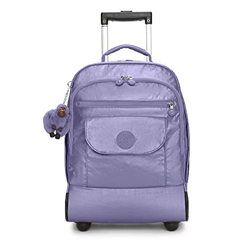 Kipling Sanaa Metallic Mist Purple Rolling Backpack | Lyst