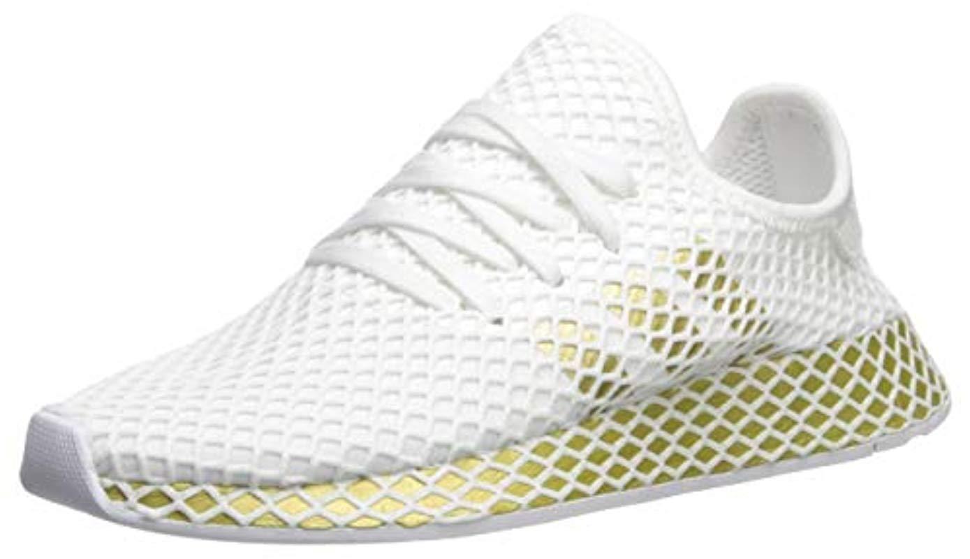 adidas Originals Deerupt Runner in White/Gold Metallic/White ...
