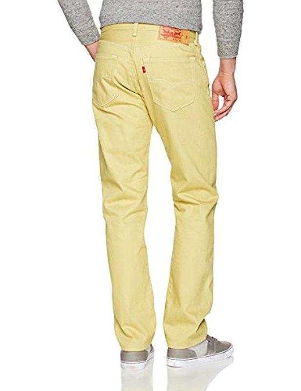 Levi's Denim 501 Original Shrink-to-fit Jeans in Yellow for Men - Lyst