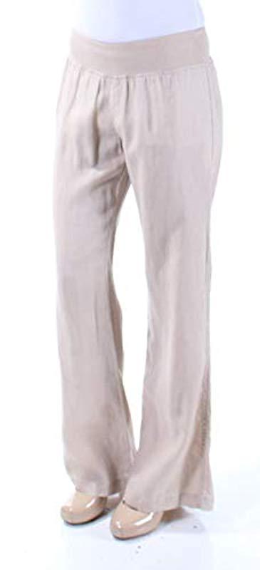 calvin klein women's linen pant with elastic waistband