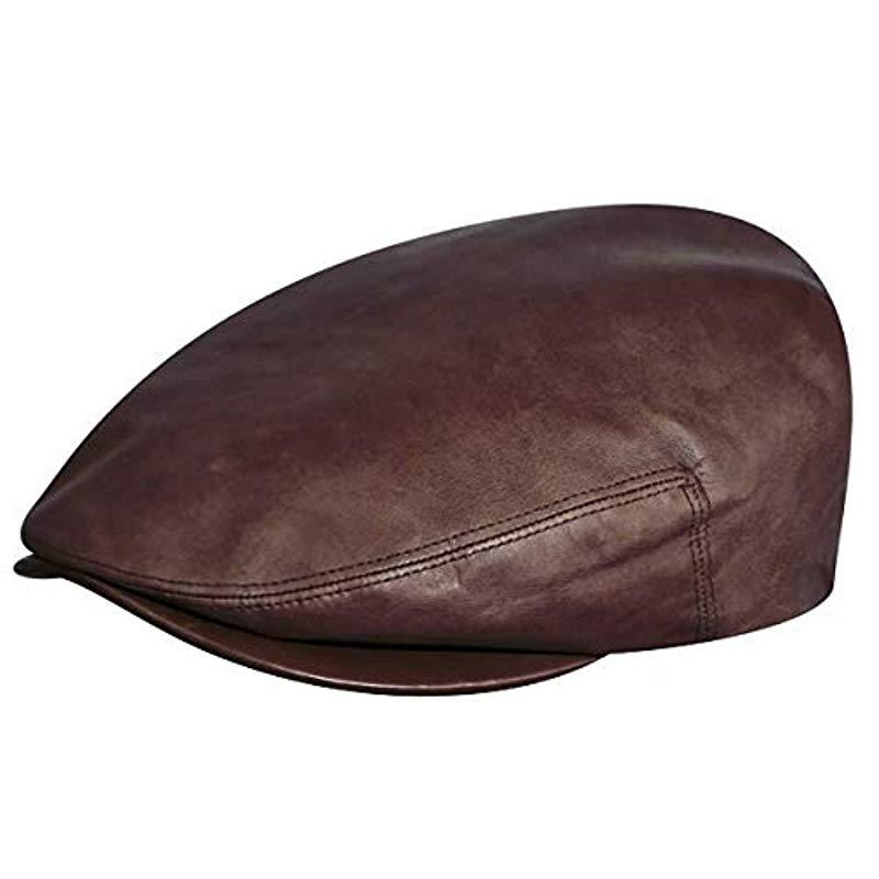 Kangol Heritage Collection Luxurious Italian Leather Cap in Brown