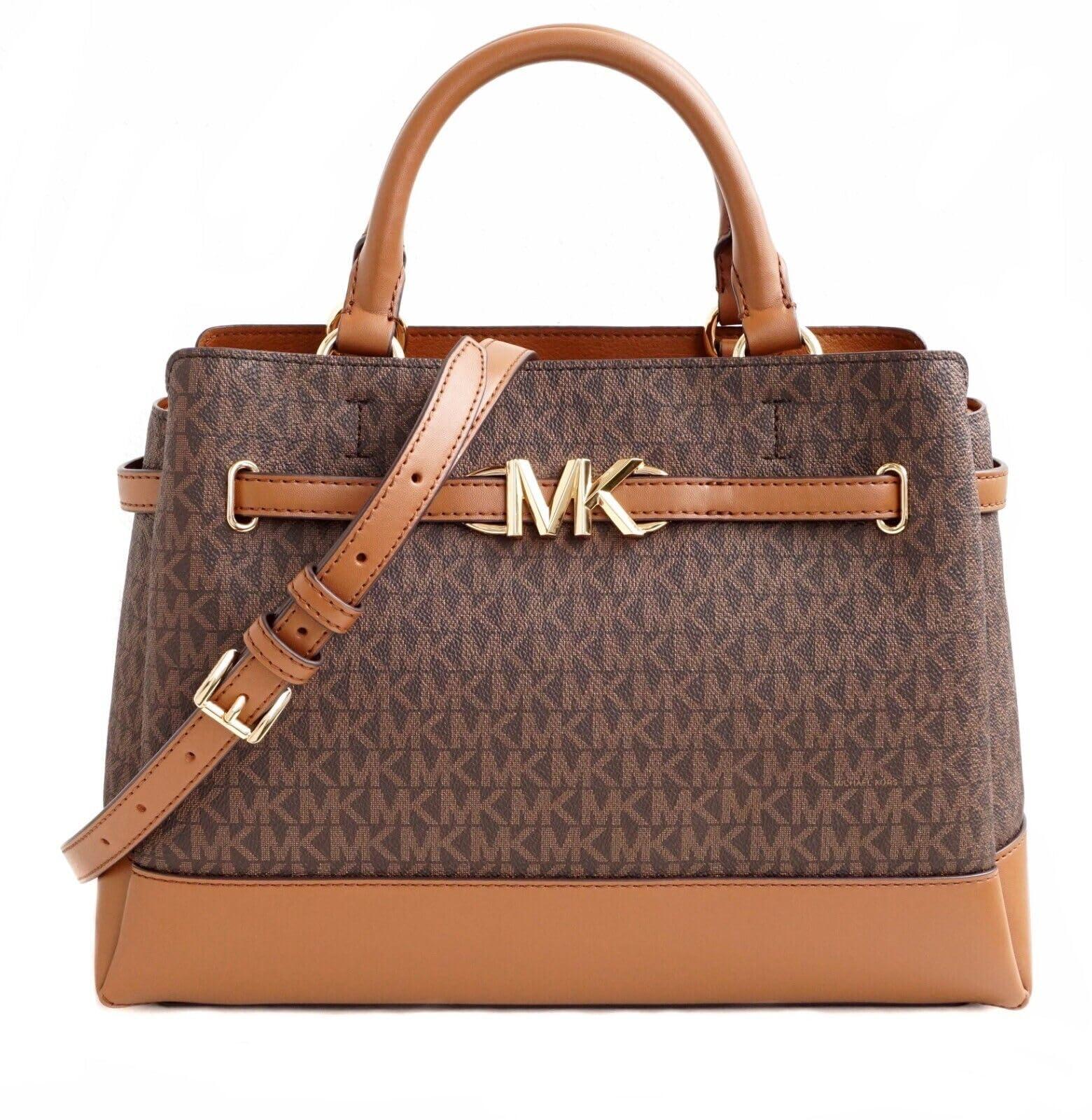 Michael Kors Reed Large Brown Satchel Shoulder Handbag Belted Purse Crossbody Lyst UK