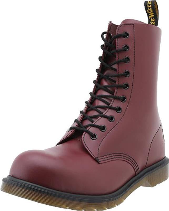 Dr. Martens 1919 Unisex Steel Toe Leather Boot in Cherry Red (Red) - Lyst