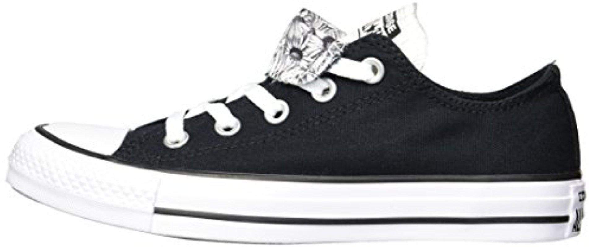Converse Rubber Double Tongue Floral Low Top Sneaker in Black/White/Black  (Black) - Lyst