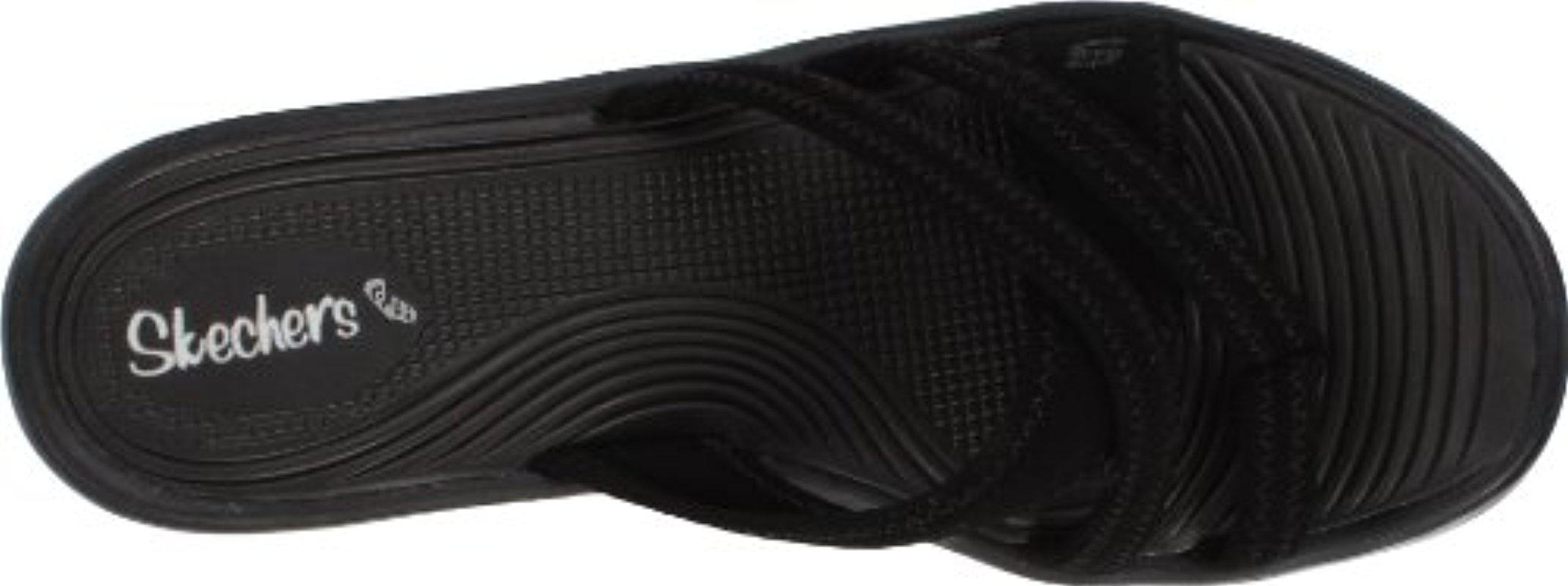 Skechers Neoprene Cali Rumblers-beautiful People Wedge Sandal in Black - Lyst