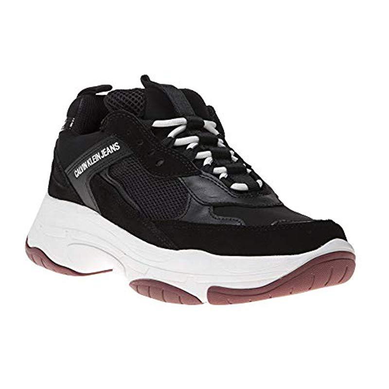 calvin klein white maya mesh and suede fashion trainers
