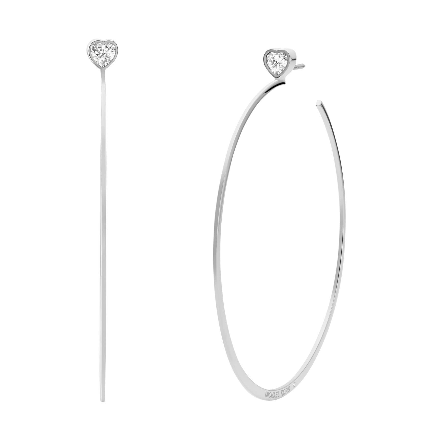 Michael Kors Fashion Stainless Steel Hoop Earring in White | Lyst