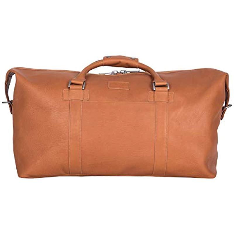 kenneth cole colombian leather top zip duffel bag