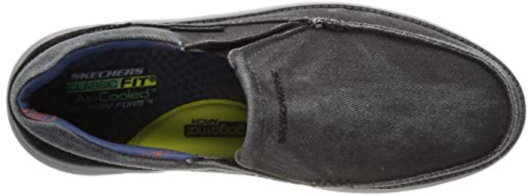 Skechers Canvas Status 2.0 Mosent Moccasins in Black for Men | Lyst