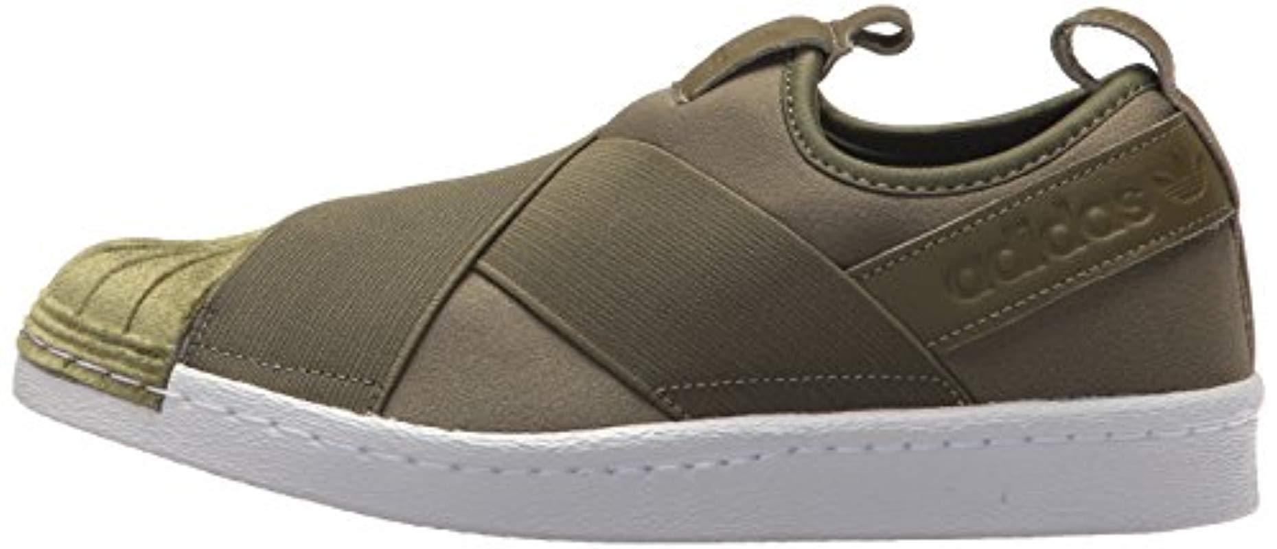 adidas superstar slip on olive green