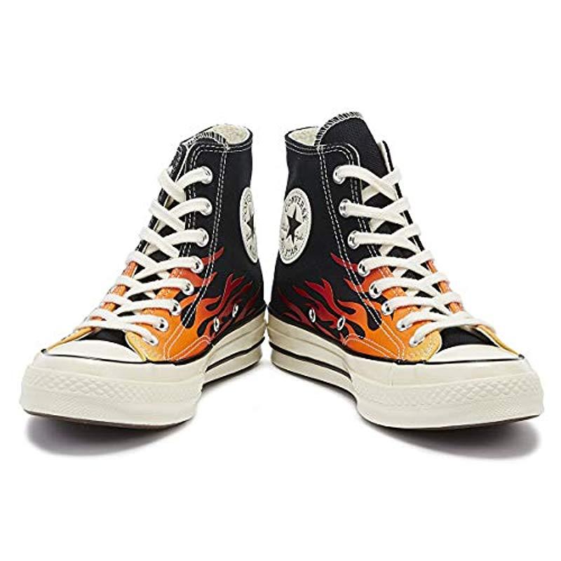 converse flame high top black