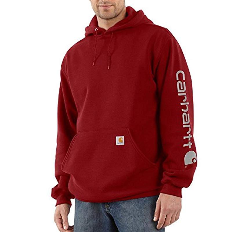 Carhartt Mens Midweight Camo Sleeve Logo Hooded Sweatshirt Regular and Big /& Tall Sizes