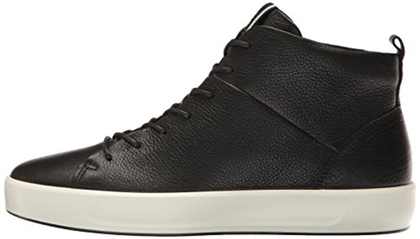 Ecco Leather Soft 8 High-top Fashion Sneaker in Black for Men - Lyst
