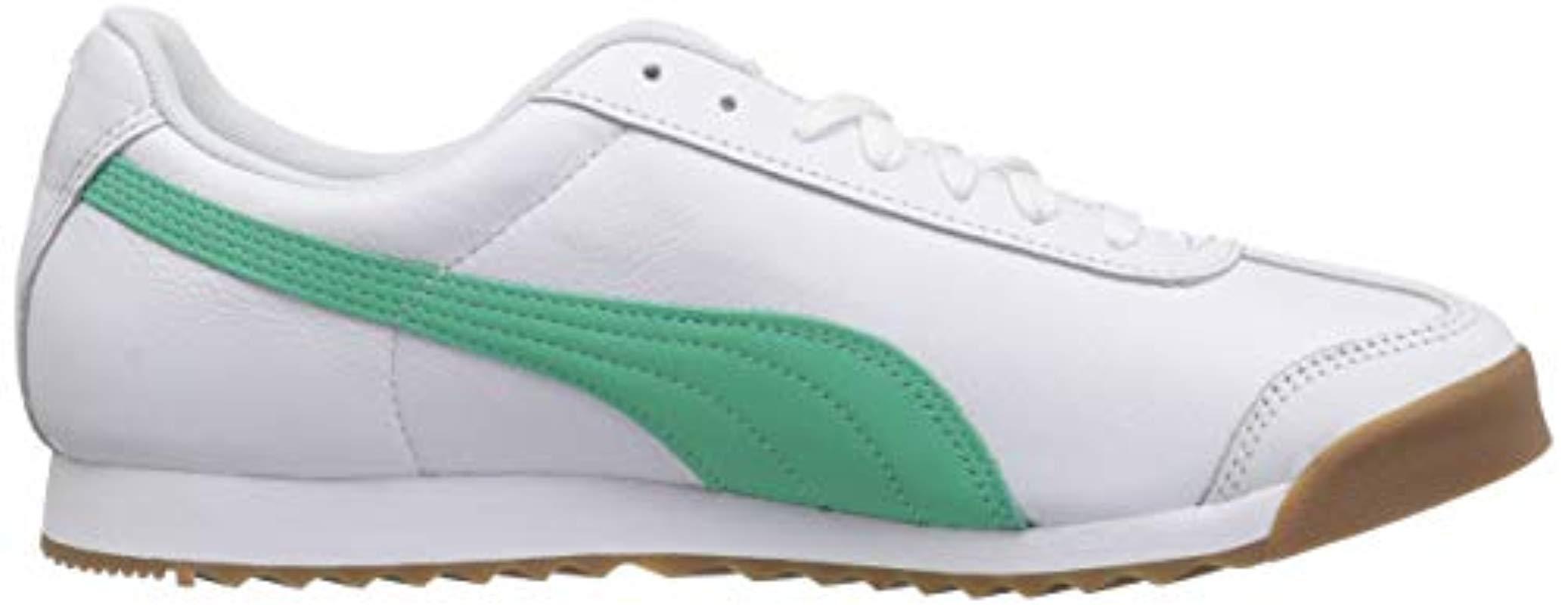 PUMA Leather Roma Basic Sneaker in Green for Men - Lyst