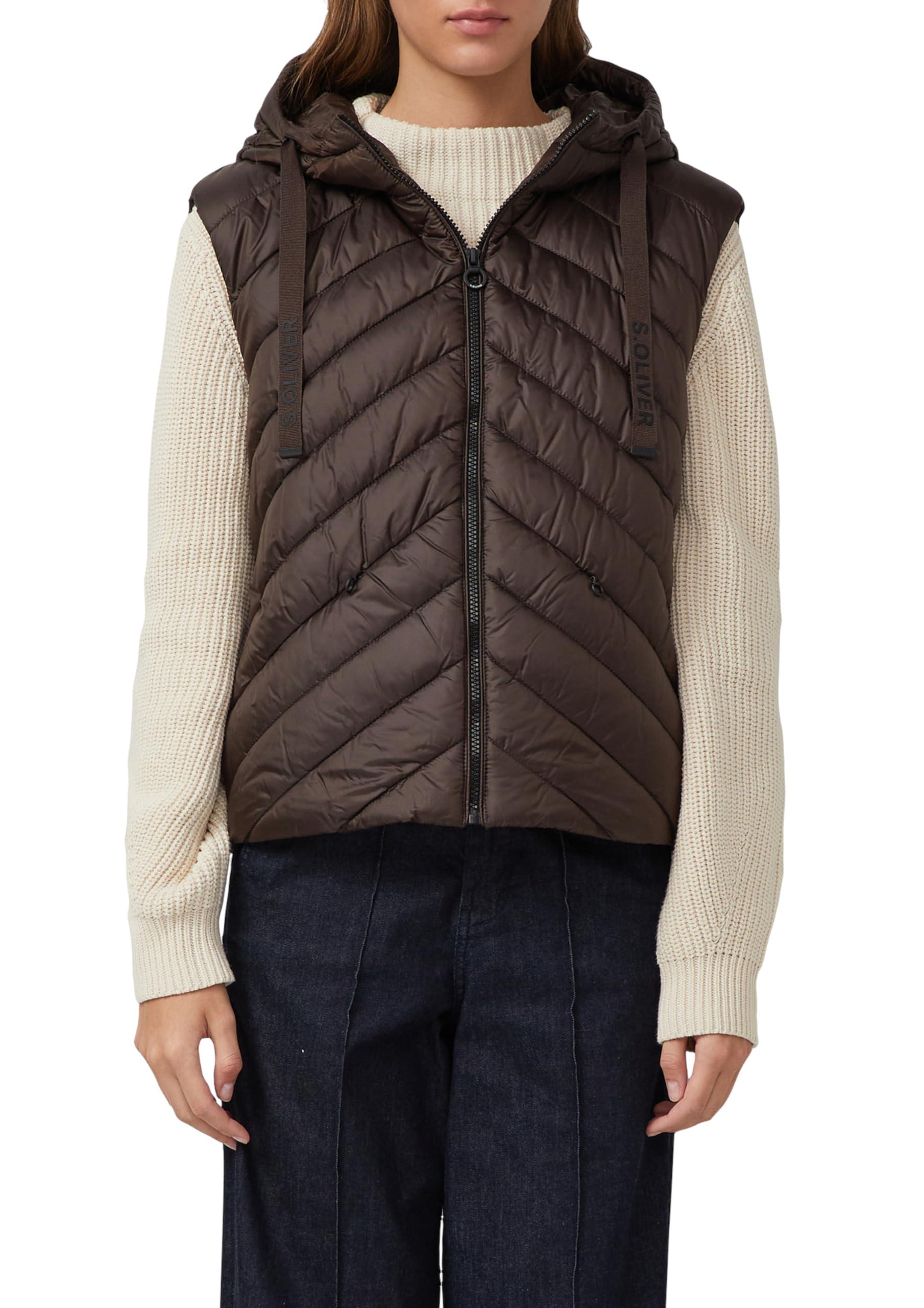 S.Oliver Strickweste Mit Zwei-Wege-Reißverschluss - Alpakamix, Stehkragen