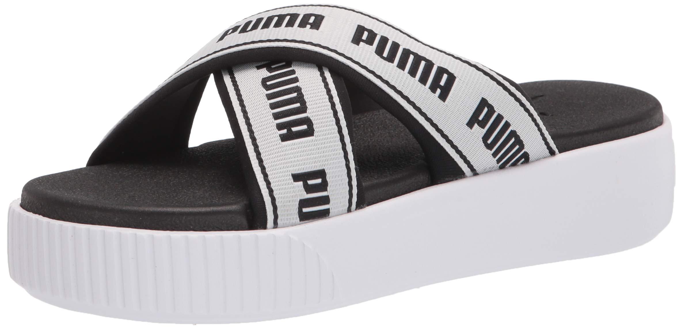 PUMA Leather Womens Platform Slide Sandal in White/Black (Black) - Save 56%  - Lyst